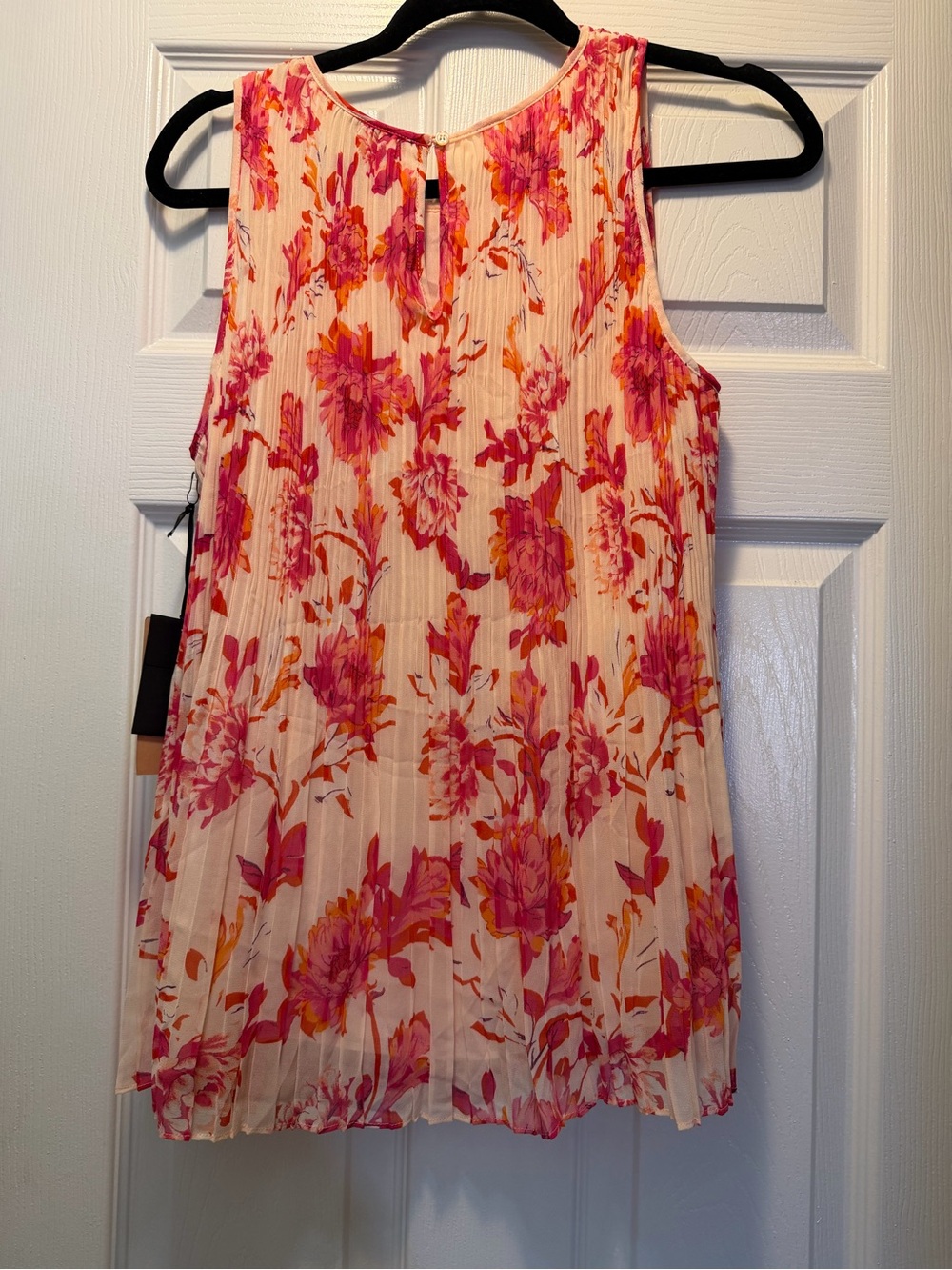 Halogen Pink and Orange Floral Pleated Camisole